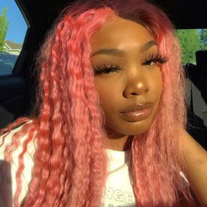 Rose pink wig